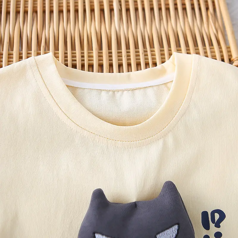 Kids Cartoon T-Shirt Shorts Set Black Summer Wear — feature 18
