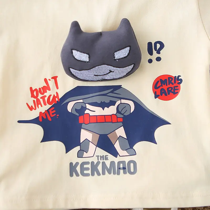 Kids Cartoon T-Shirt Shorts Set Black Summer Wear — feature 19