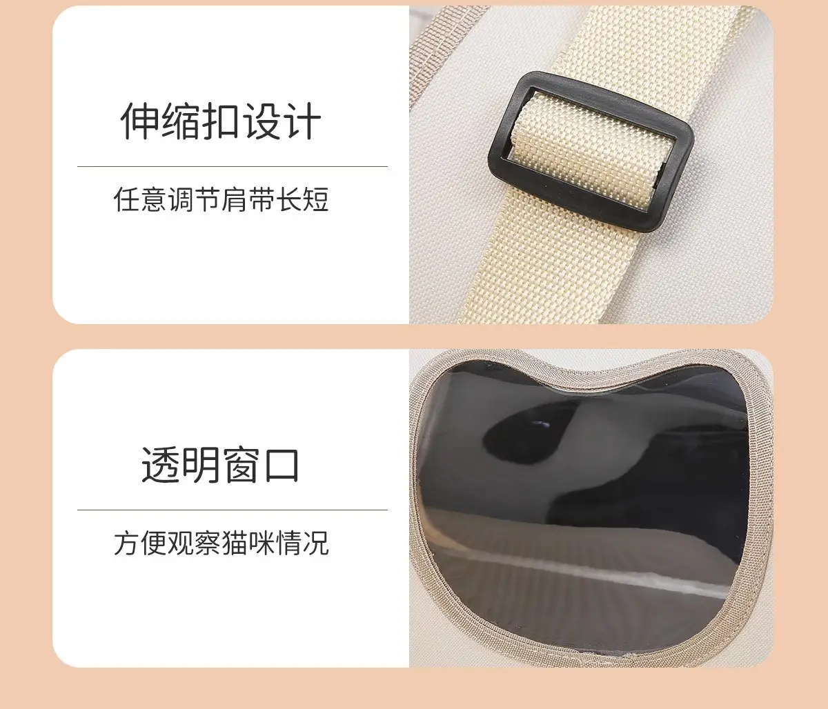 Pet Bag Large Opening White Portable Cat Dog Bag — feature 17