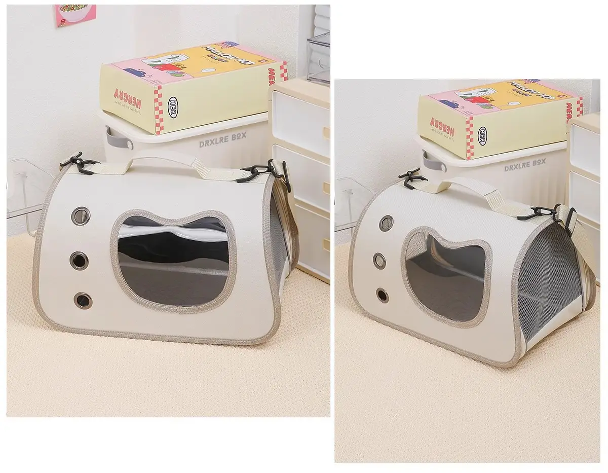 Pet Bag Large Opening White Portable Cat Dog Bag — feature 21