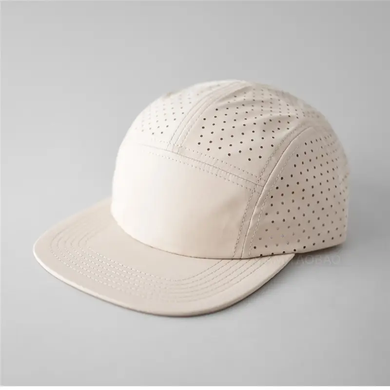 Blue Perforated Baseball Cap with Duckbill Design