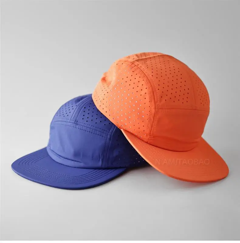 Blue Perforated Baseball Cap with Duckbill Design — feature 11