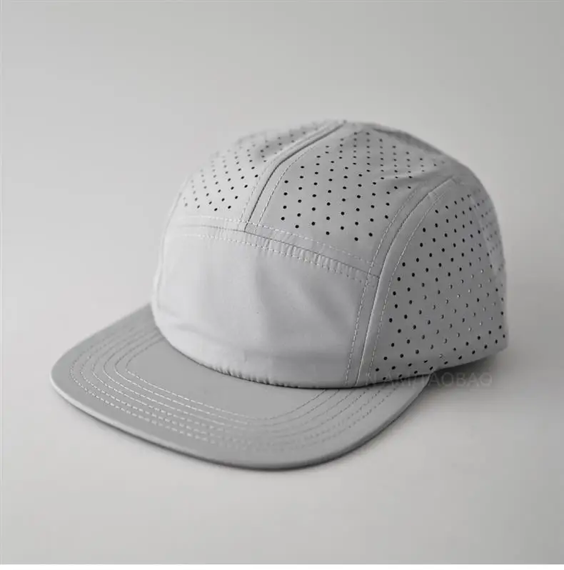 Blue Perforated Baseball Cap with Duckbill Design — feature 2