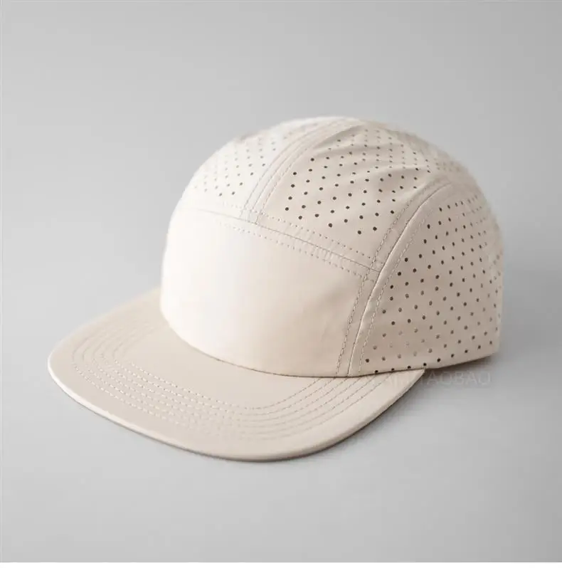 Blue Perforated Baseball Cap with Duckbill Design — feature 4