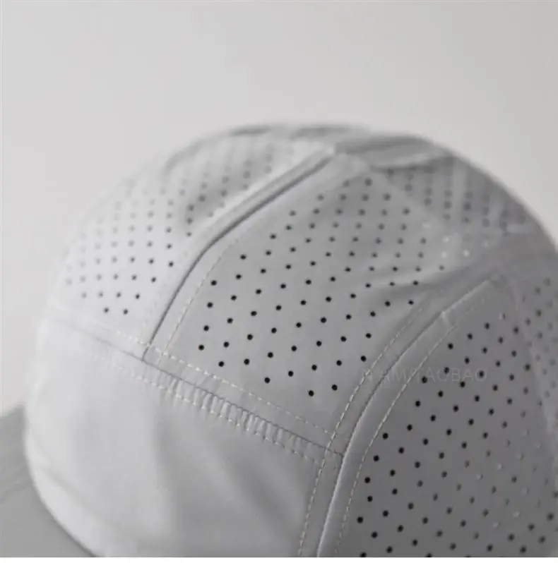 Blue Perforated Baseball Cap with Duckbill Design — feature 5