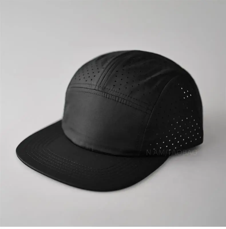 Blue Perforated Baseball Cap with Duckbill Design — feature 6