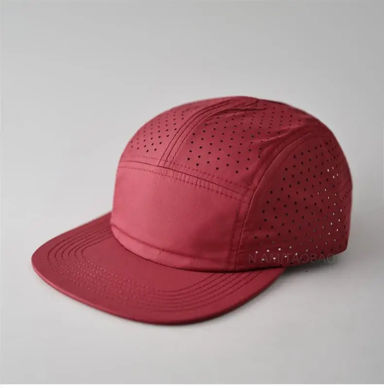 Blue Perforated Baseball Cap with Duckbill Design — feature 7