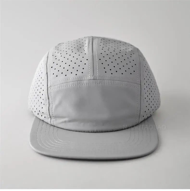 Blue Perforated Baseball Cap with Duckbill Design — feature 9
