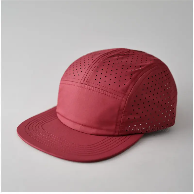 Blue Perforated Baseball Cap with Duckbill Design