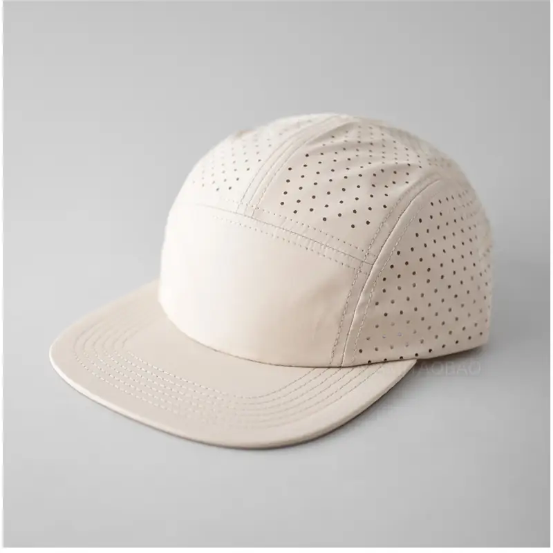 Blue Perforated Baseball Cap with Duckbill Design