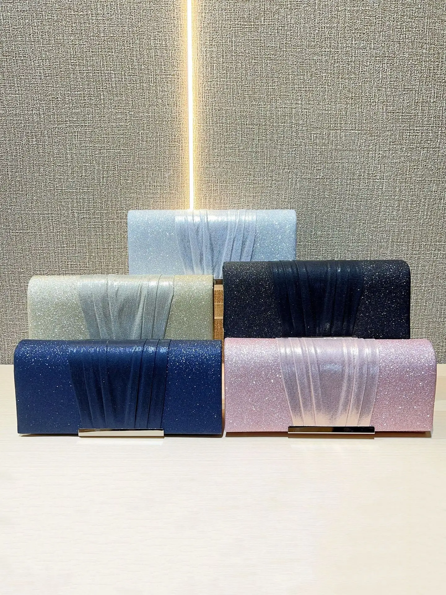 New Cross-border European and American Hand Bag Sequin Pleated Bag Women's Evening Bag Flip Bag Luxury Shoulder Crossbody Bag - Image 9