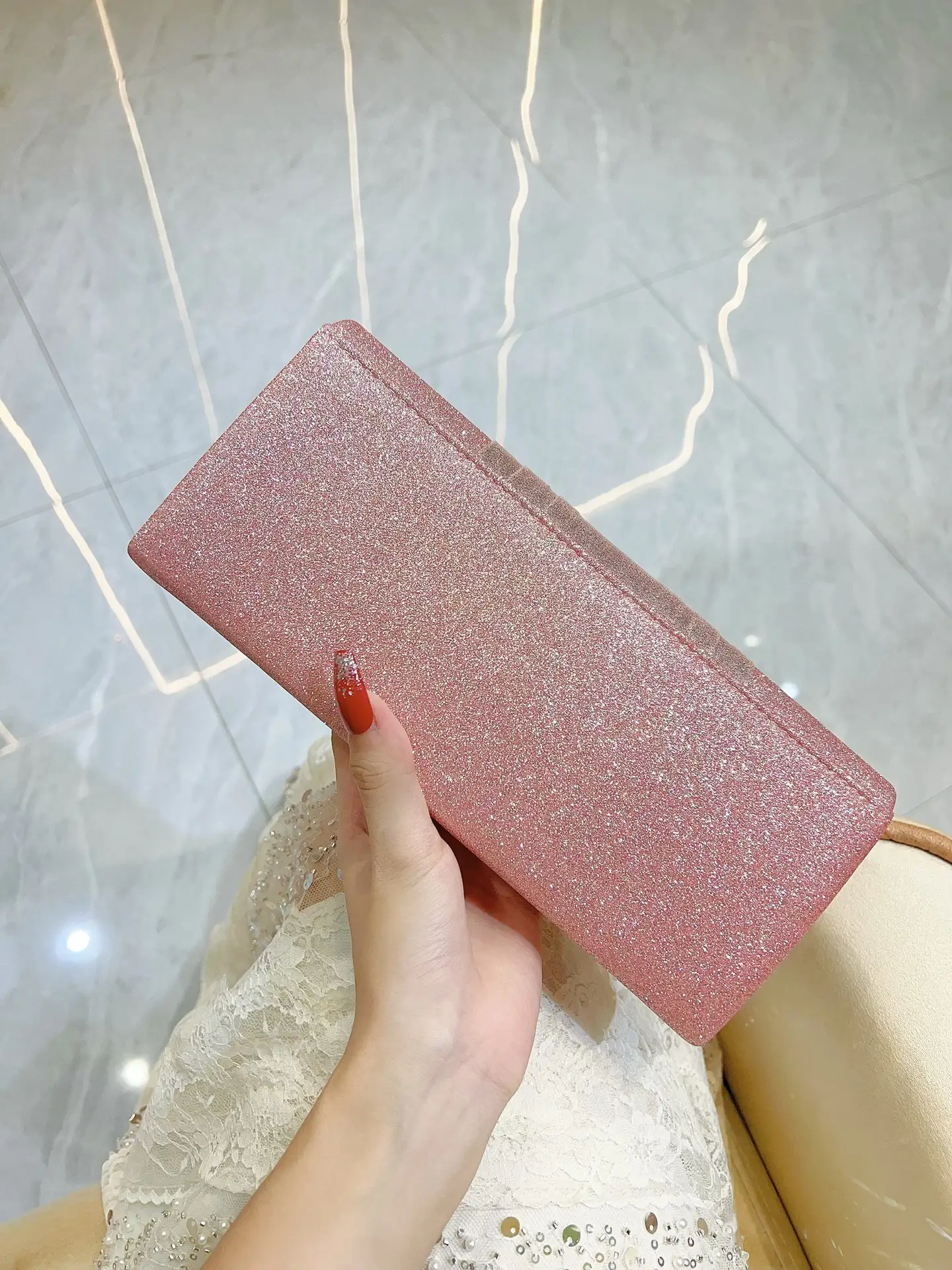 New Cross-border European and American Hand Bag Sequin Pleated Bag Women's Evening Bag Flip Bag Luxury Shoulder Crossbody Bag — feature 8