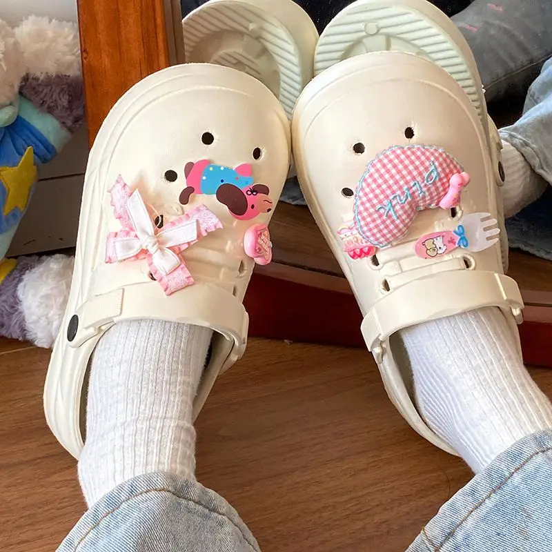 Women Cute Croc Shoes Black Spring Summer Anti-Slip - Image 17