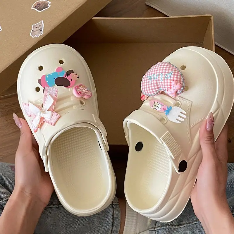 Women Cute Croc Shoes Black Spring Summer Anti-Slip - Image 18