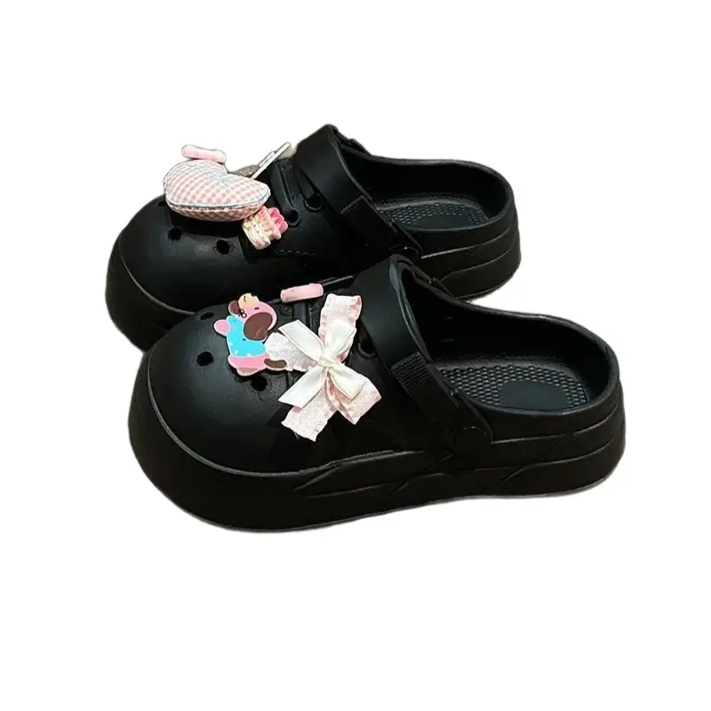 Women Cute Croc Shoes Black Spring Summer Anti-Slip - Image 20