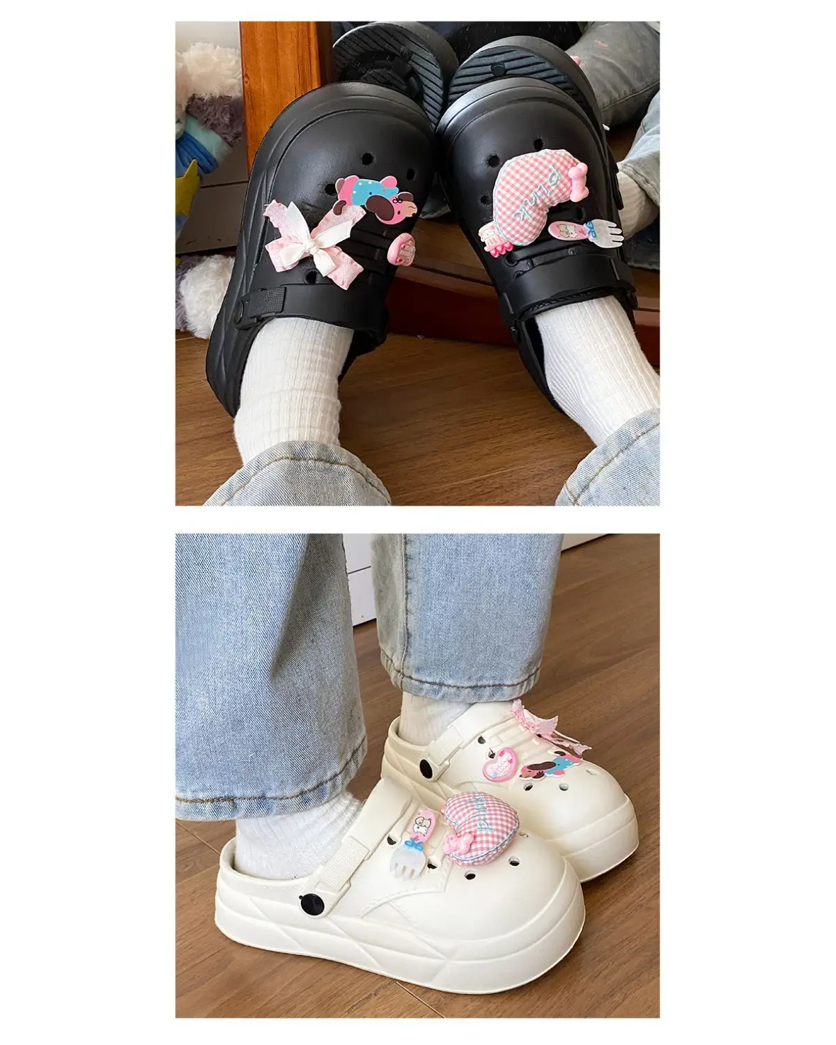 Women Cute Croc Shoes Black Spring Summer Anti-Slip — feature 14