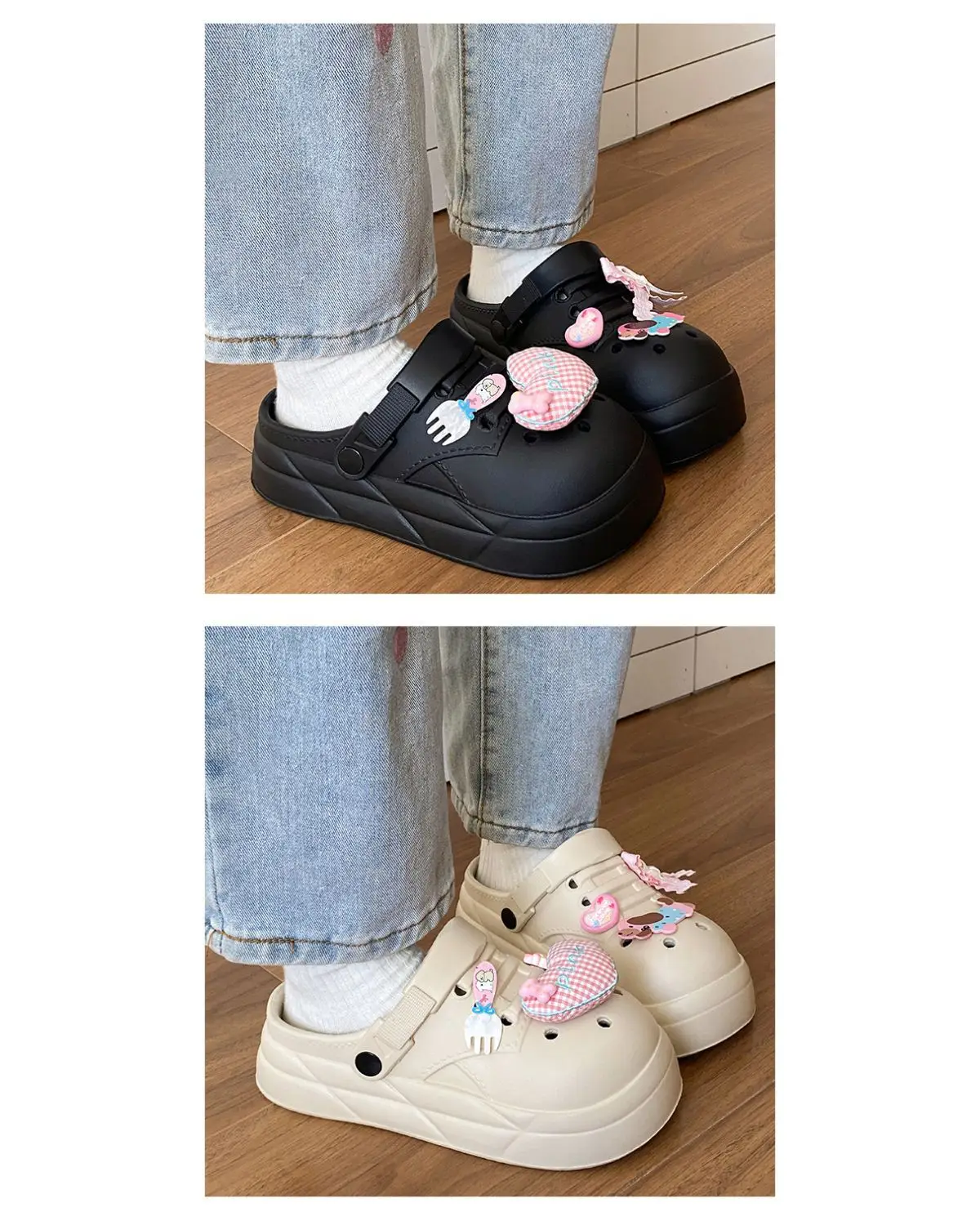 Women Cute Croc Shoes Black Spring Summer Anti-Slip — feature 15