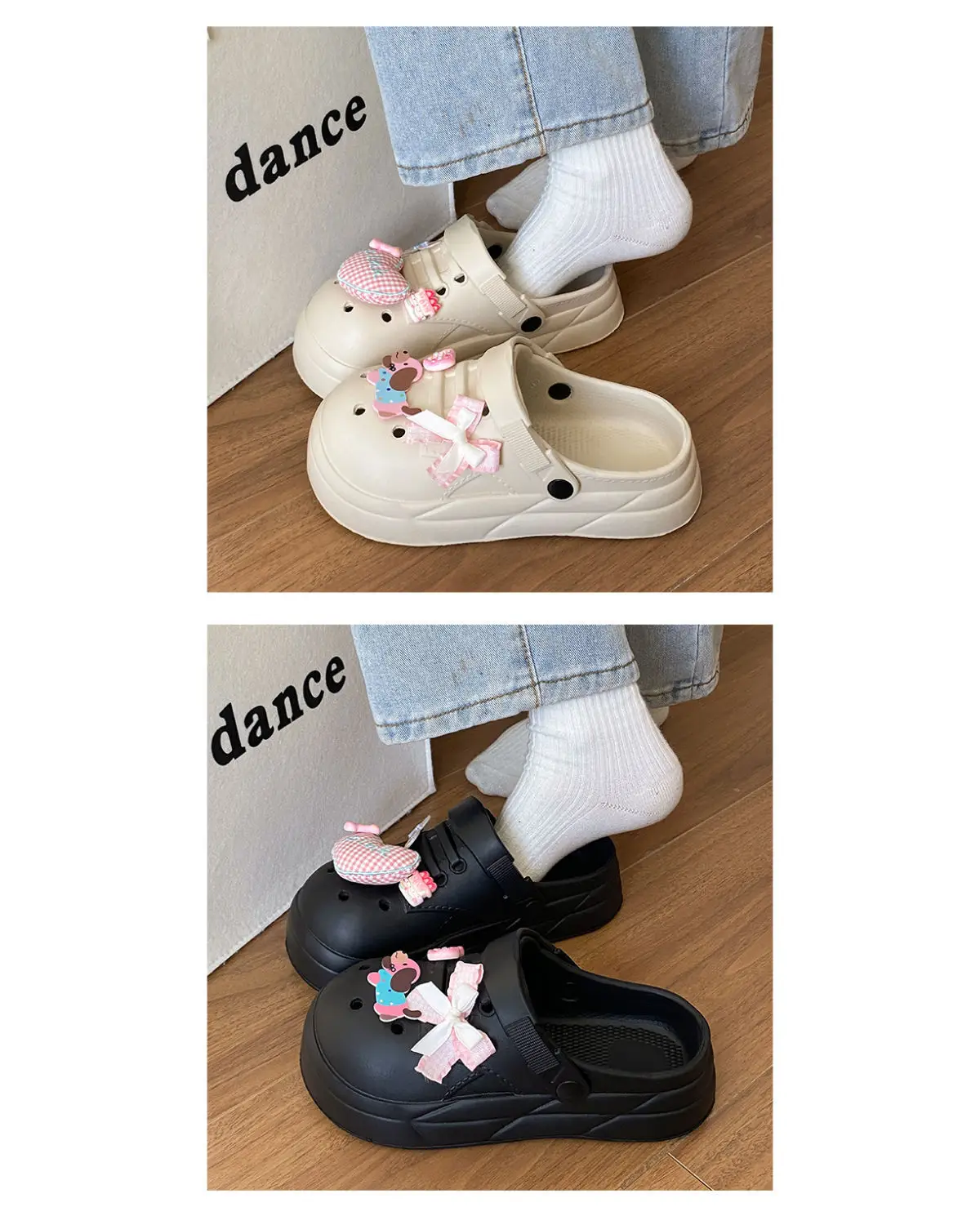 Women Cute Croc Shoes Black Spring Summer Anti-Slip — feature 16