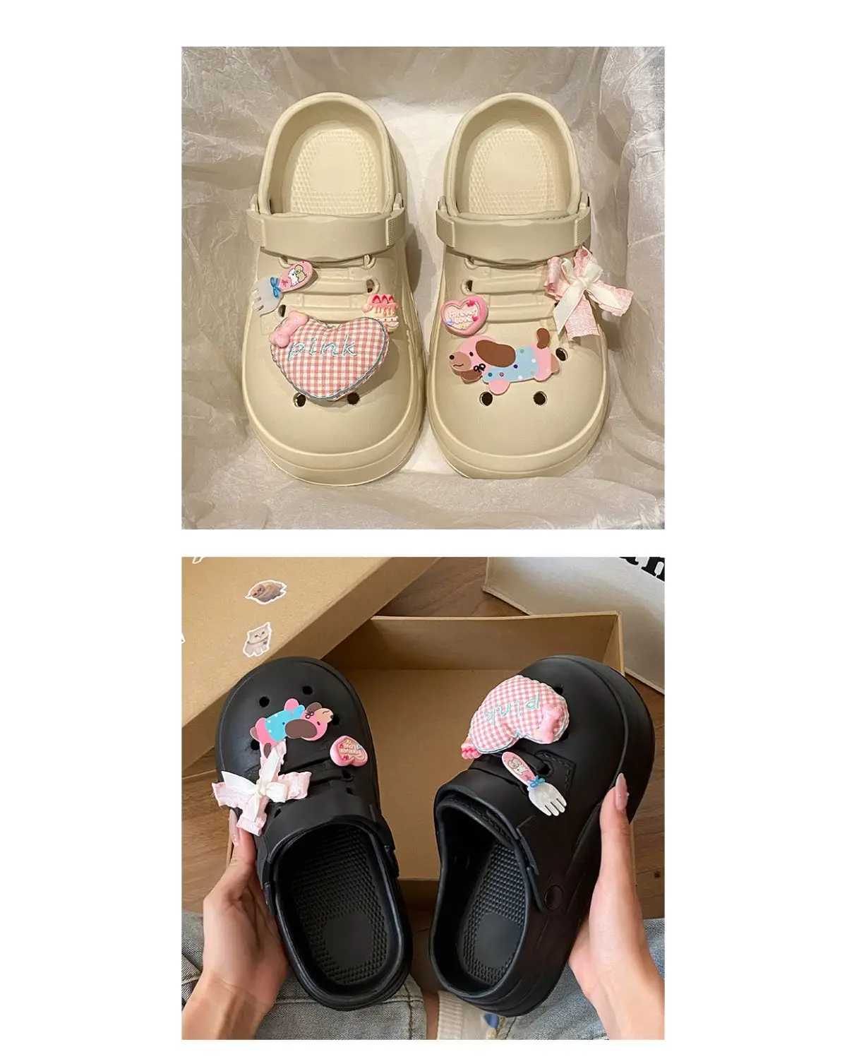 Women Cute Croc Shoes Black Spring Summer Anti-Slip — feature 20
