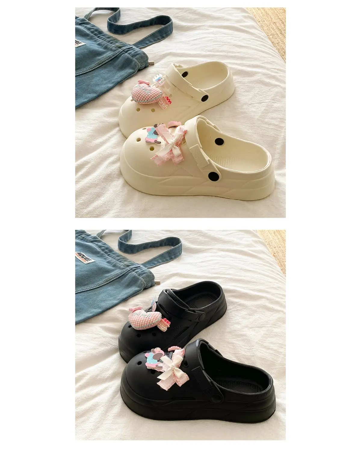 Women Cute Croc Shoes Black Spring Summer Anti-Slip — feature 22