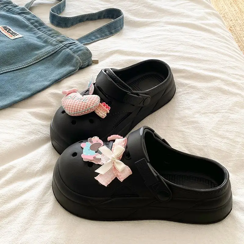 Women Cute Croc Shoes Black Spring Summer Anti-Slip — feature 27