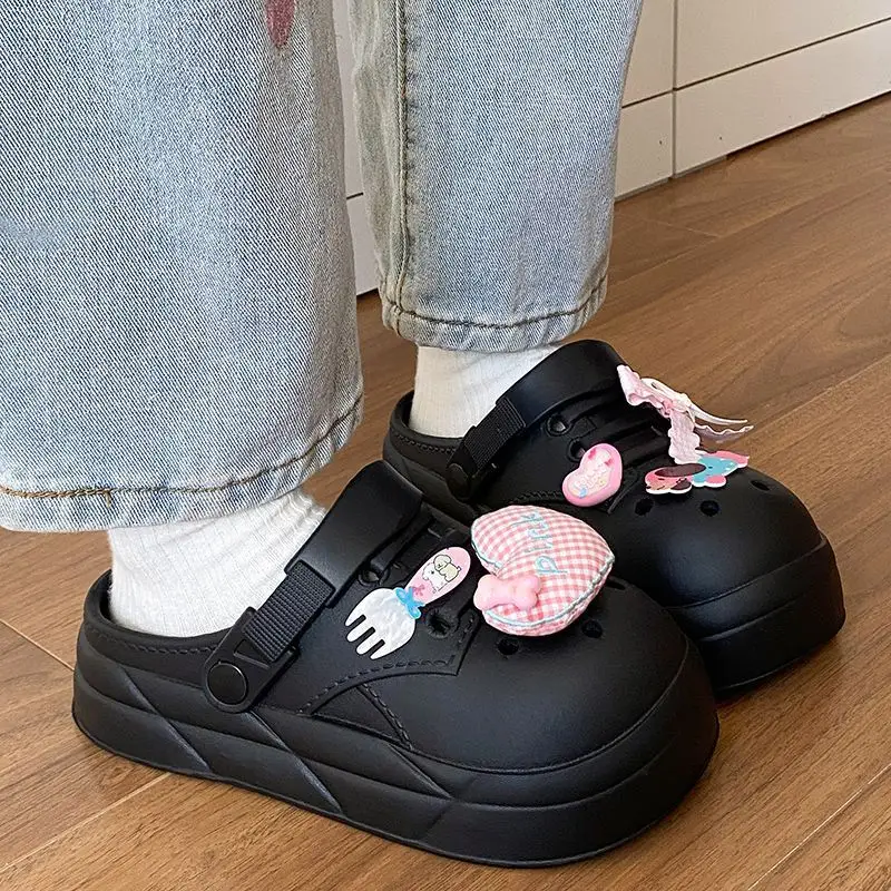 Women Cute Croc Shoes Black Spring Summer Anti-Slip — feature 33