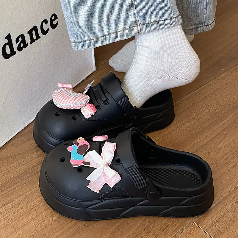 Women Cute Croc Shoes Black Spring Summer Anti-Slip — feature 36