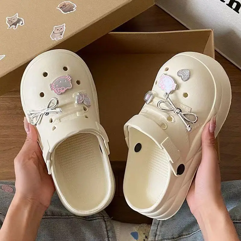 Women Cute Croc Shoes Black Spring Summer Anti-Slip - Image 7