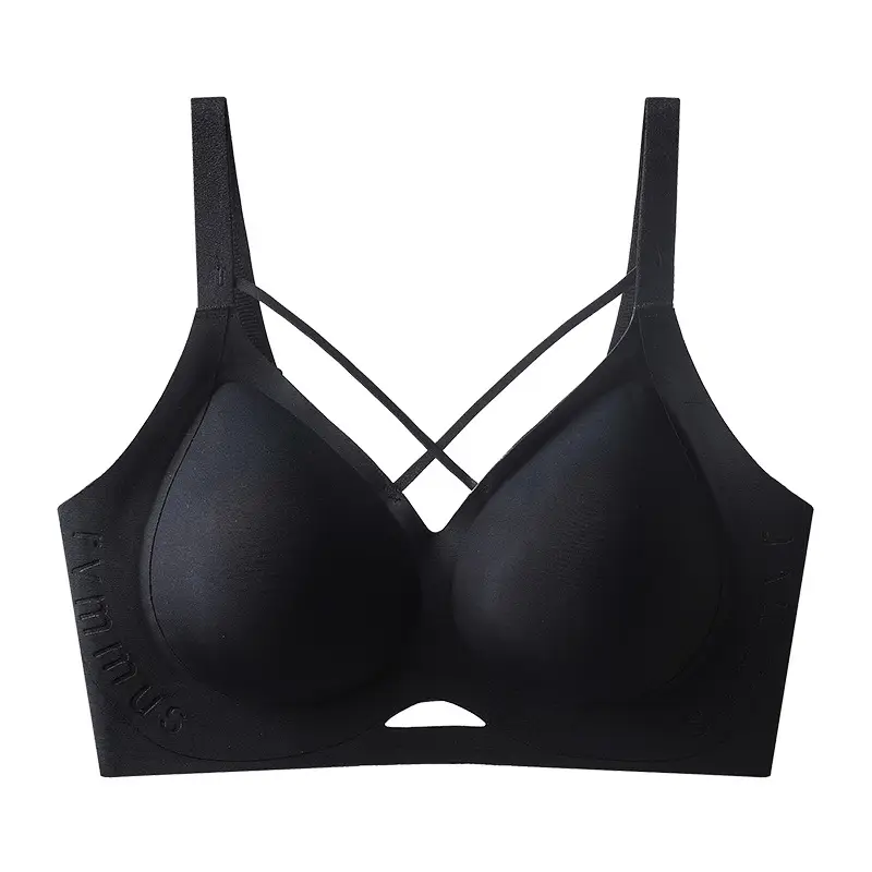 Sexy Leopard Print Intimates Women's Fixed Cup All-In-One No Rims Large Size No Rims Breast-Retracting Anti-Sagging Bra