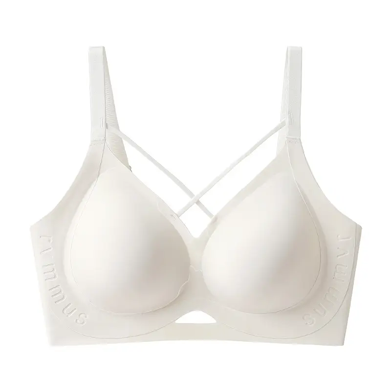 Sexy Leopard Print Intimates Women's Fixed Cup All-In-One No Rims Large Size No Rims Breast-Retracting Anti-Sagging Bra