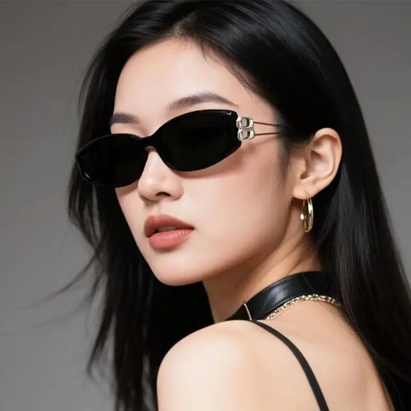 New Trendy Cat's Eye Sunglasses Anti-UV Polarized Black - Image 9