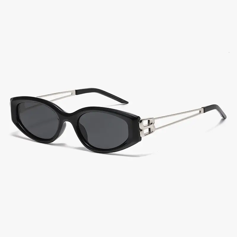 New Trendy Cat's Eye Sunglasses Anti-UV Polarized Black - Image 2