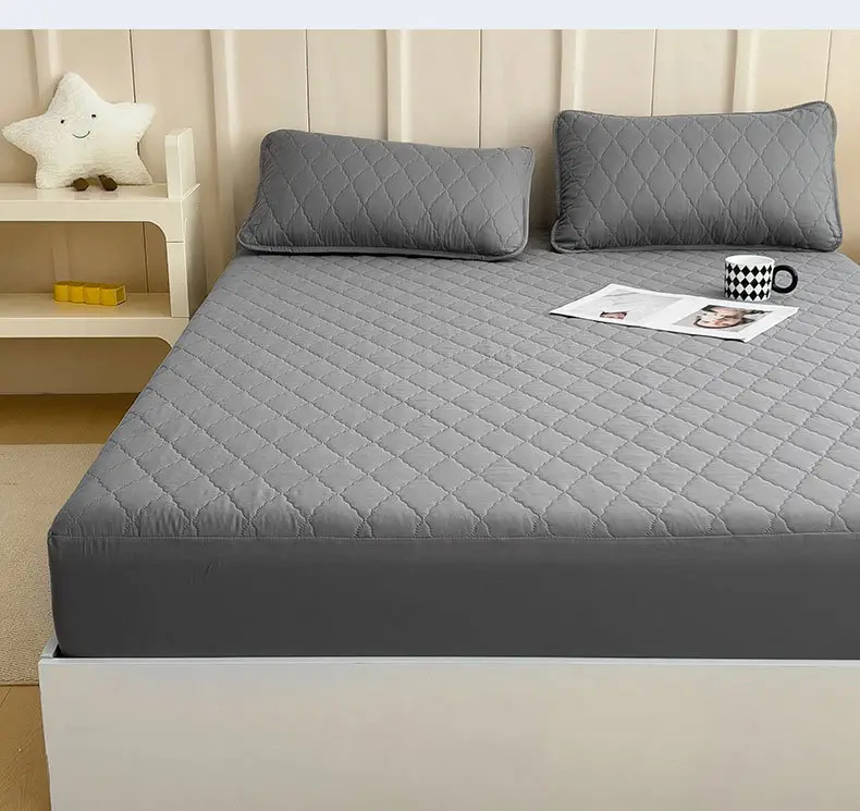 Foreign trade waterproof bed hat cross-border padded urine proof non-slip all-inclusive Simmons mattress protection set bedspread single wholesale — feature 19