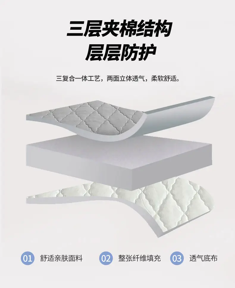 Foreign trade waterproof bed hat cross-border padded urine proof non-slip all-inclusive Simmons mattress protection set bedspread single wholesale — feature 21