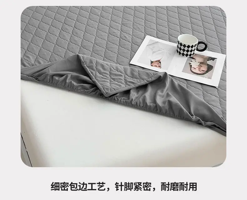 Foreign trade waterproof bed hat cross-border padded urine proof non-slip all-inclusive Simmons mattress protection set bedspread single wholesale — feature 26