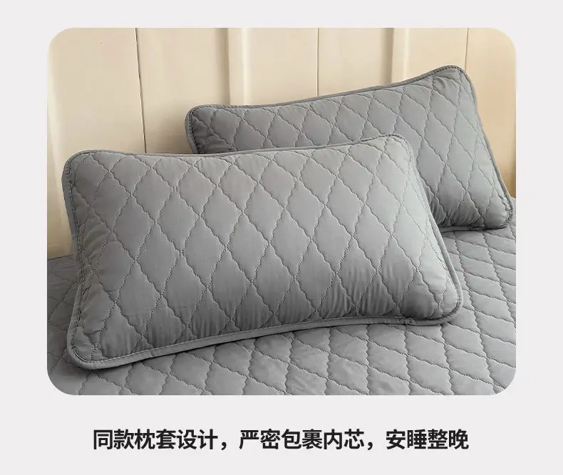 Foreign trade waterproof bed hat cross-border padded urine proof non-slip all-inclusive Simmons mattress protection set bedspread single wholesale — feature 27