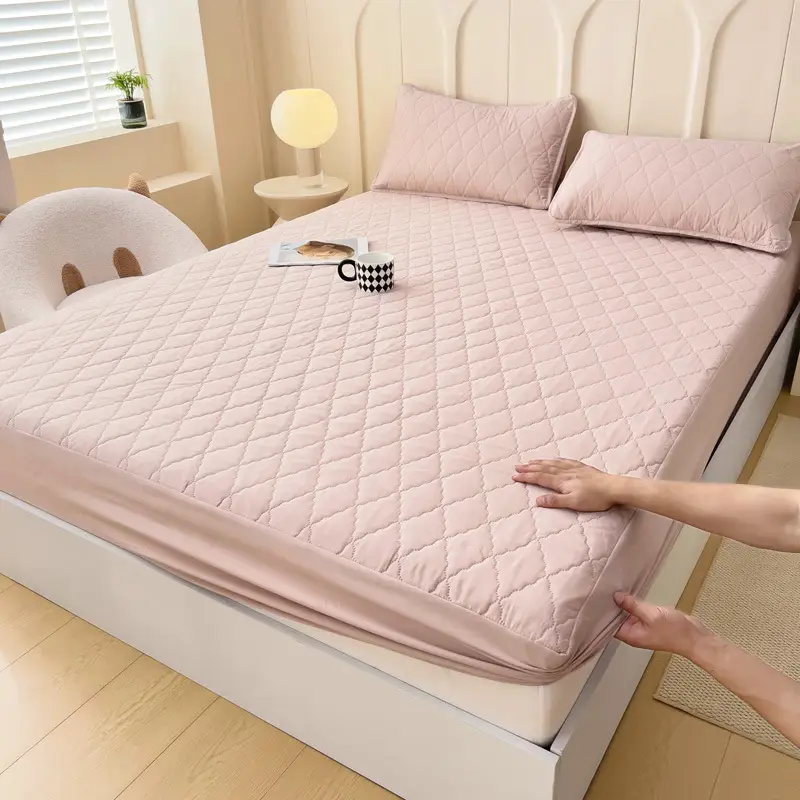 Foreign trade waterproof bed hat cross-border padded urine proof non-slip all-inclusive Simmons mattress protection set bedspread single wholesale