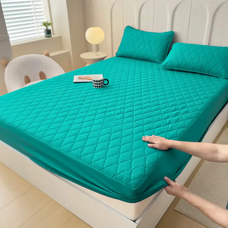 Foreign trade waterproof bed hat cross-border padded urine proof non-slip all-inclusive Simmons mattress protection set bedspread single wholesale