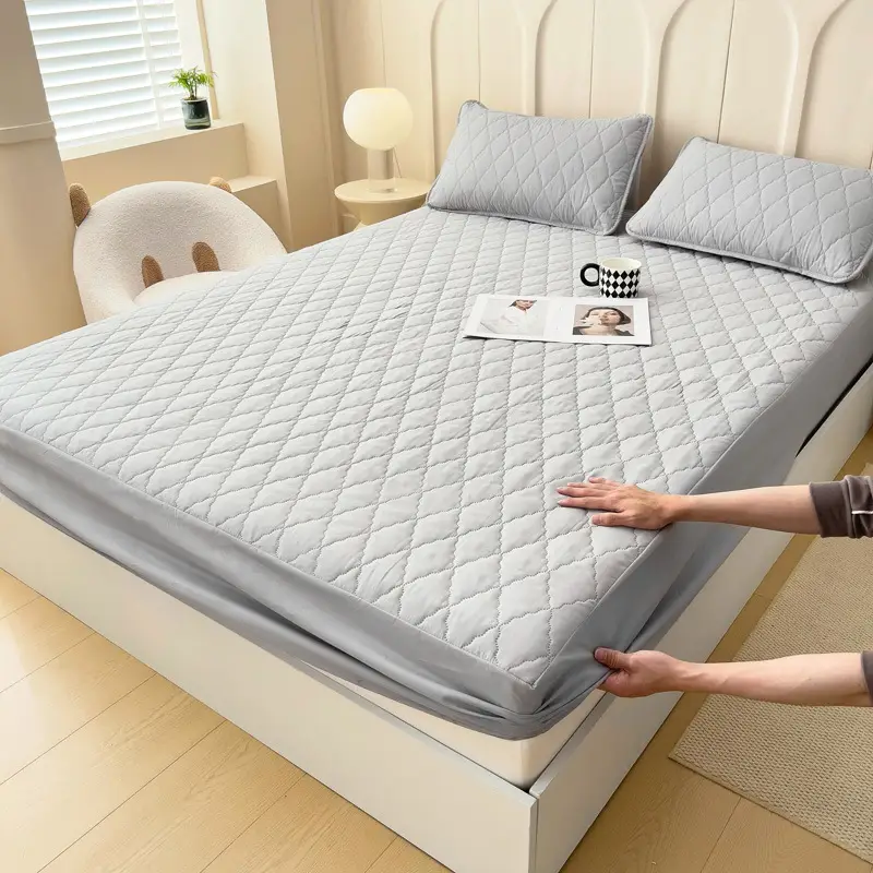 Foreign trade waterproof bed hat cross-border padded urine proof non-slip all-inclusive Simmons mattress protection set bedspread single wholesale