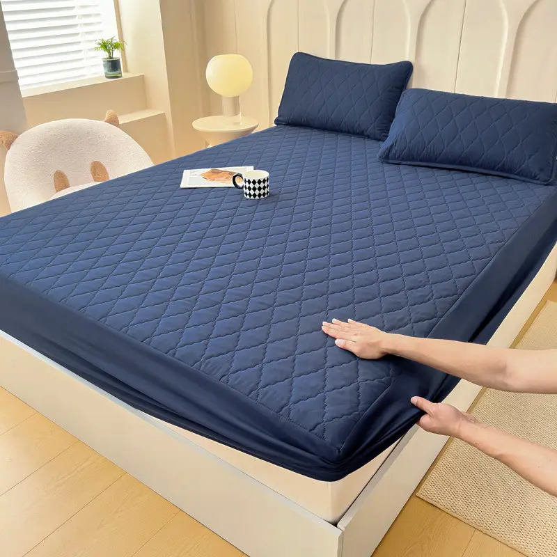 Foreign trade waterproof bed hat cross-border padded urine proof non-slip all-inclusive Simmons mattress protection set bedspread single wholesale