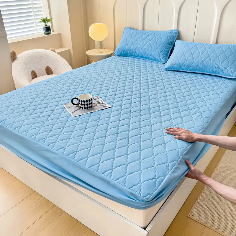 Foreign trade waterproof bed hat cross-border padded urine proof non-slip all-inclusive Simmons mattress protection set bedspread single wholesale