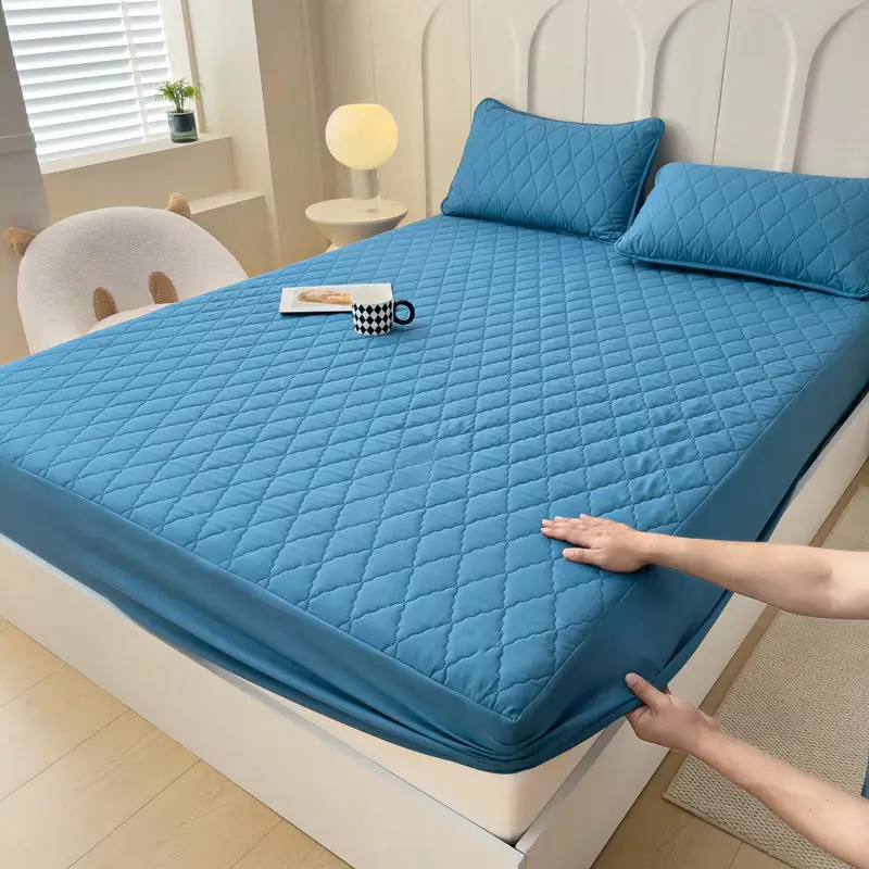 Foreign trade waterproof bed hat cross-border padded urine proof non-slip all-inclusive Simmons mattress protection set bedspread single wholesale