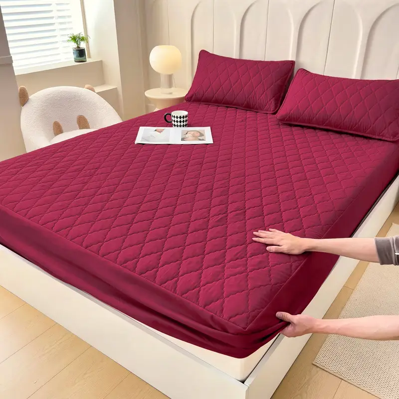 Foreign trade waterproof bed hat cross-border padded urine proof non-slip all-inclusive Simmons mattress protection set bedspread single wholesale