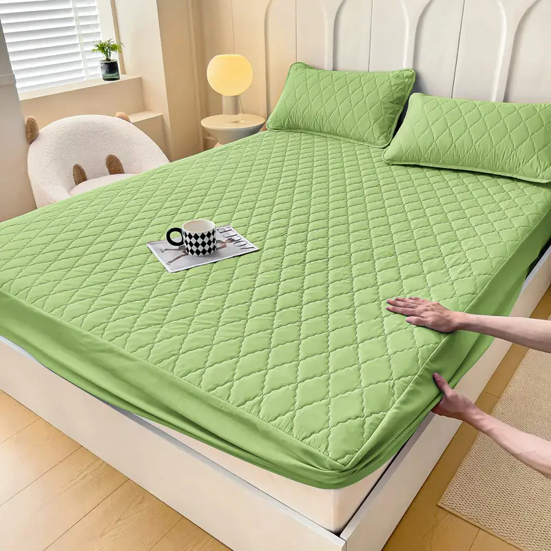 Foreign trade waterproof bed hat cross-border padded urine proof non-slip all-inclusive Simmons mattress protection set bedspread single wholesale