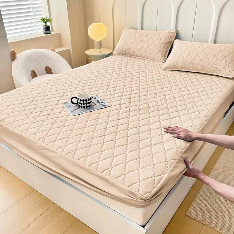 Foreign trade waterproof bed hat cross-border padded urine proof non-slip all-inclusive Simmons mattress protection set bedspread single wholesale