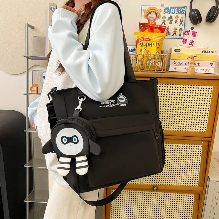 Cute Pink Crossbody Student Bag with Cute Accessories — feature 33