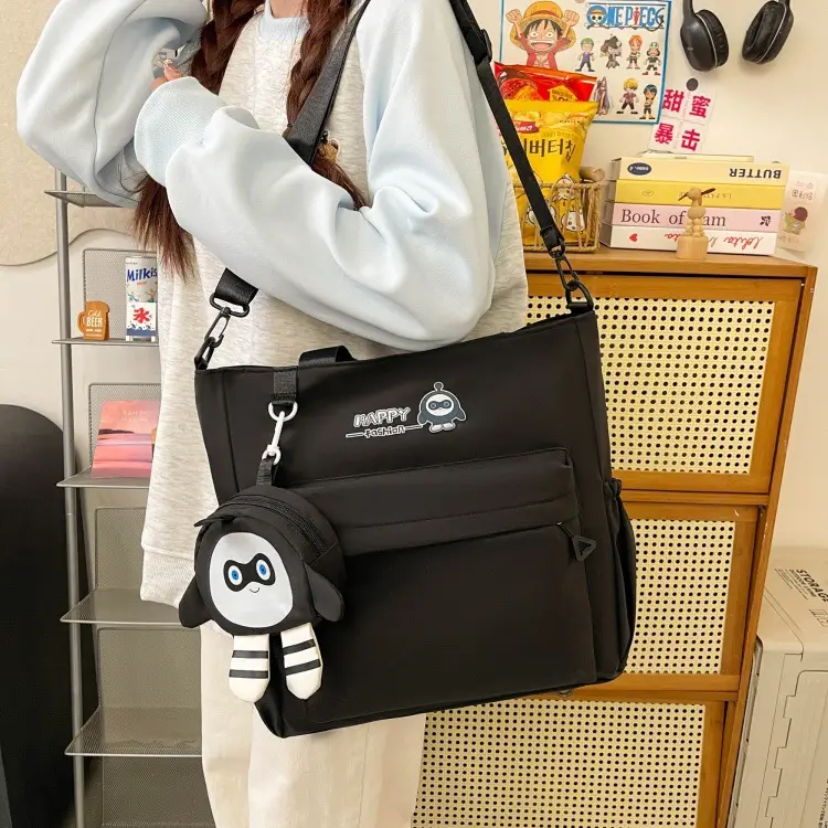 Cute Pink Crossbody Student Bag with Cute Accessories — feature 35