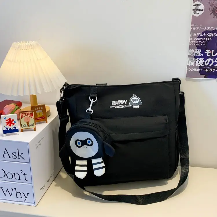Cute Pink Crossbody Student Bag with Cute Accessories — feature 47