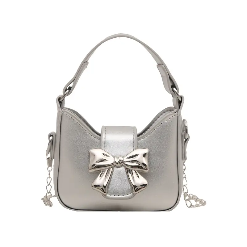 Pink Bow Mini Crossbody Shoulder Bag for Women - Image 11