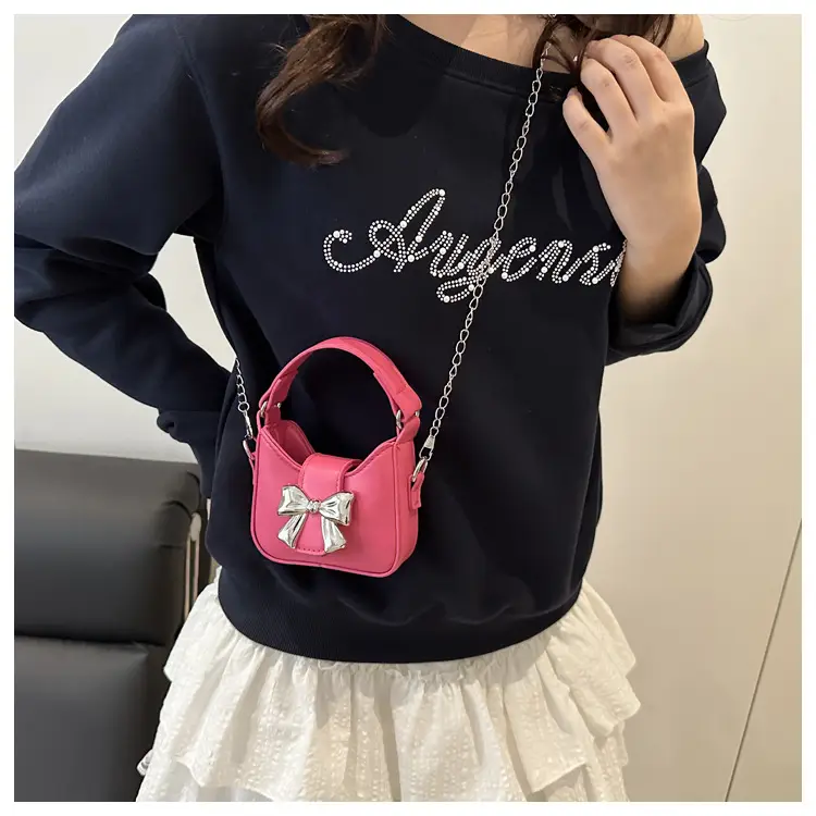Pink Bow Mini Crossbody Shoulder Bag for Women — feature 16